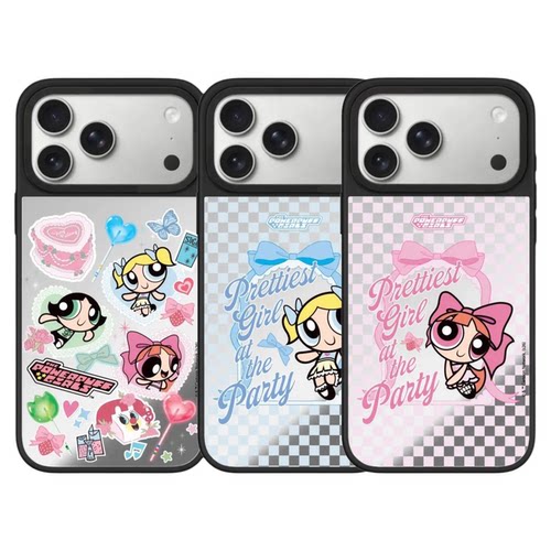 新款飞天小女警家族贴纸手机保护壳适用於苹果17ProMax/Air镜面iPhone16Pro磁吸15防摔14高级13联名12系列保