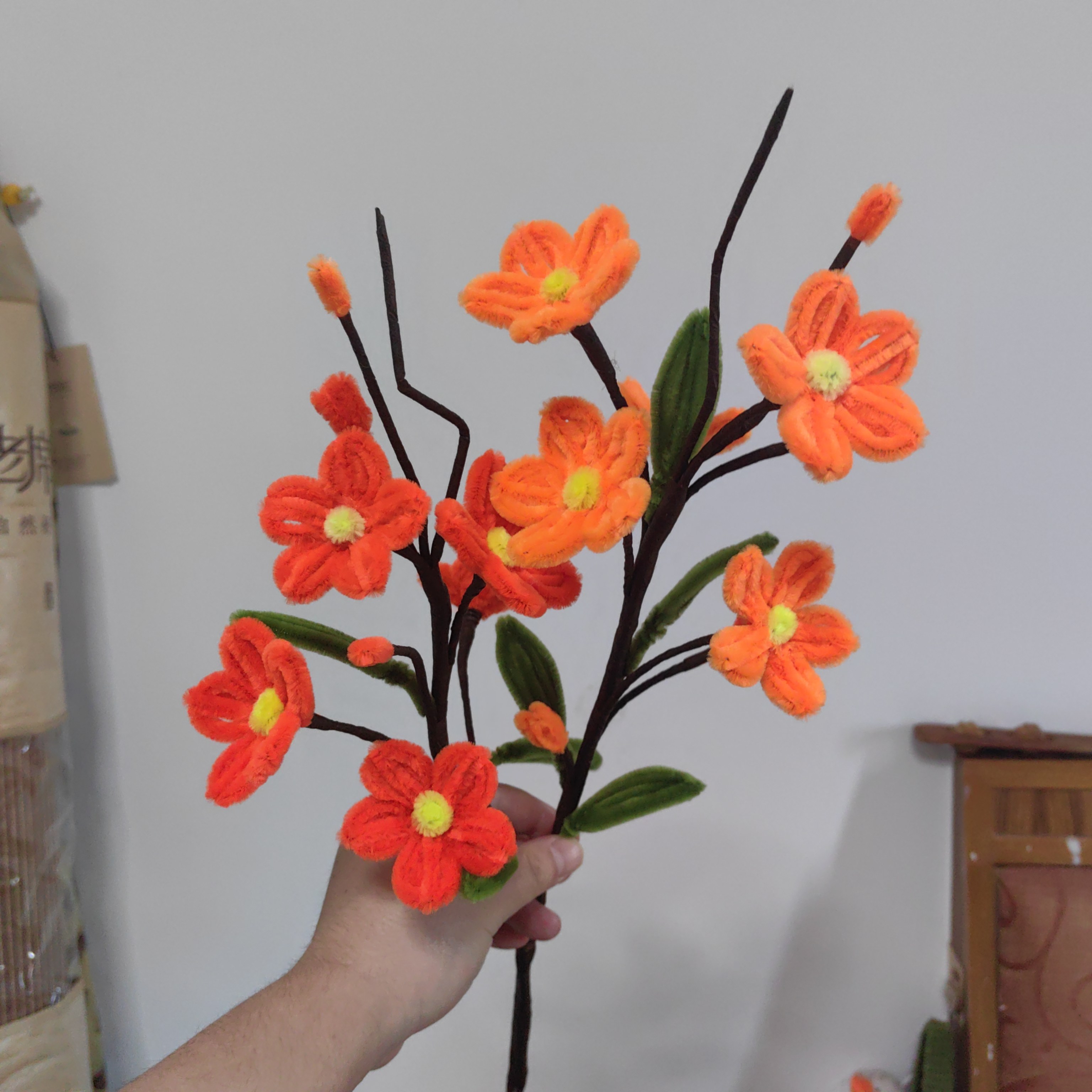 成品花朵 用扭扭棒手工制作的一束花 可做装饰品摆件等