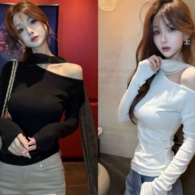 卡卡女装正品【浪漫微风】温柔气质纯欲感丝巾飘带显瘦长袖上衣女