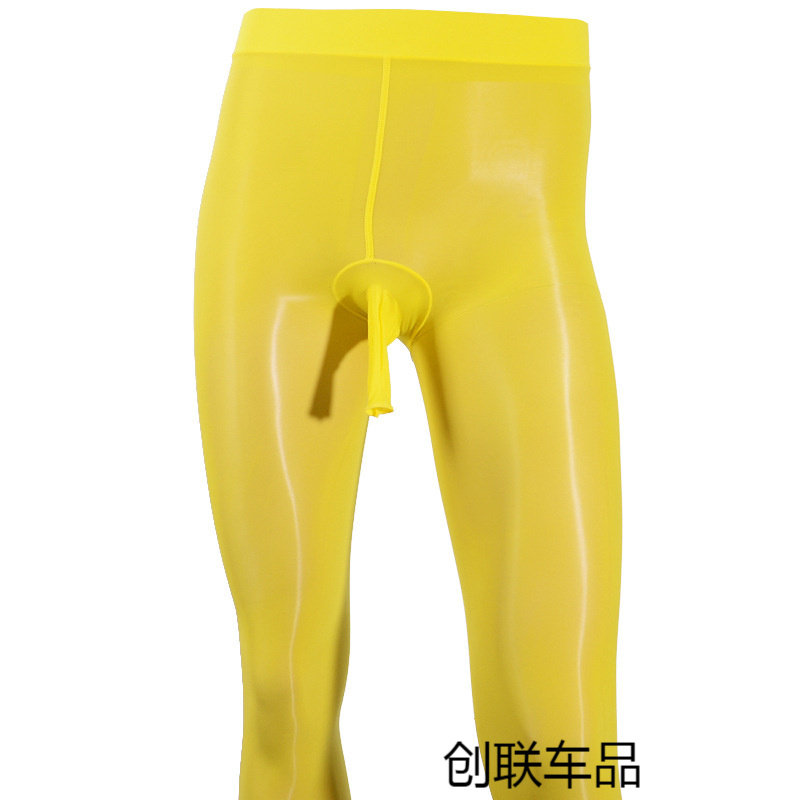 男式jj套丝袜飞机开口超薄光腿神裤油光连裤袜骚男袜子