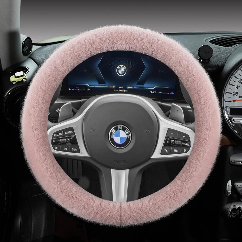 宝马X1新能源X2 X3 4系730Li/740新能源汽车冬季毛绒保暖方向盘套