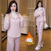 阔腿裤 JOYIASS加绒加厚休闲运动套装 洋气显瘦连帽开衫 新款 女冬季