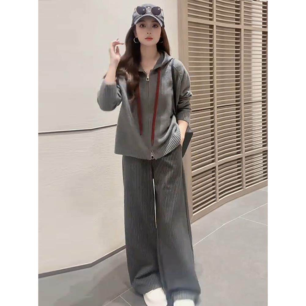 JOYIASS休闲连帽针织外套女2025秋季新款洋气显瘦慵懒风百搭长袖