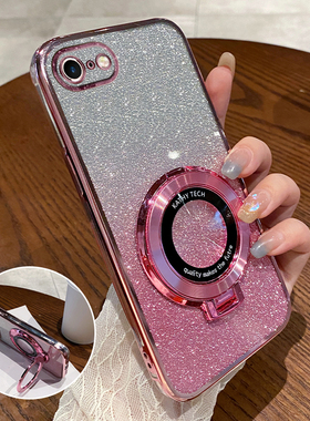 适用iphone6plus手机壳苹果6s plus硅胶a1699防摔i6sp透明ps6p钢化膜rplus女款ipone六spuls带支架6s高级感的