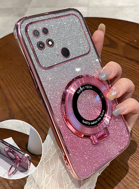 适用小米POCOC40手机壳poco c40新款保护硅胶套p0c0防摔全包女5G透明软4o女高级感超薄四十带支架男高端外壳