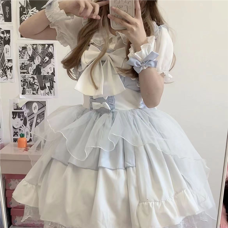 酥饼猫原创设计lolita吊带连衣裙jsk甜美可爱,