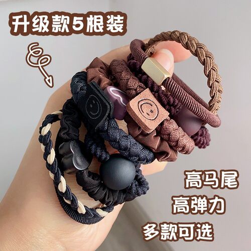 皮筋女扎头简约高马尾发绳气质