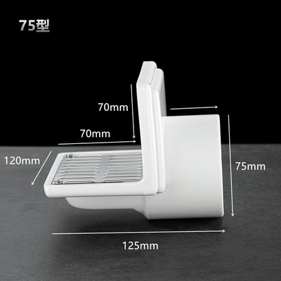 L型墙角地漏阳台侧边排水不锈钢过滤网 75去水管同层下水墙面直排