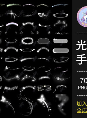 荧光感蝴蝶星光文本框手帐装饰贴纸PNG免抠图饭圈可商用美工素材