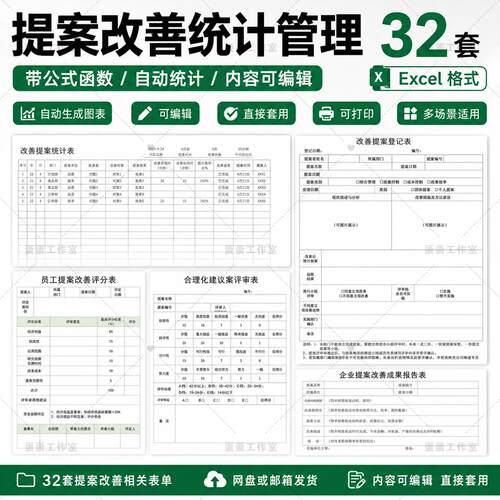 改善提案表WordExcel模板合理化建议生产工艺成果报告评分奖励
