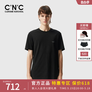 轻奢潮流修身 CNC品牌男装 春夏新品 T恤男 印花LOGO短袖 百搭圆领短袖