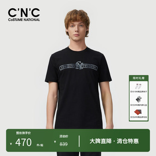 T恤新款 CNC男装 品牌春夏休闲时尚 潮牌百搭圆领短袖 体恤 白色男士