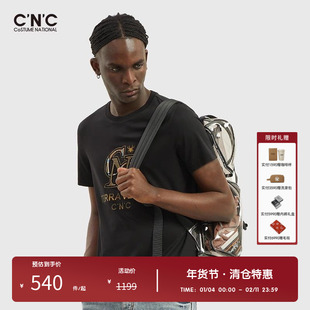 CNC品牌男装石墨烯短袖男夏季新款轻奢时尚字母圆领短袖t恤