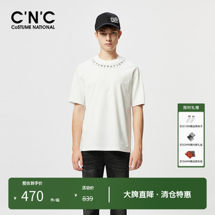字母环领品质印花潮流百搭休闲短袖 圆领T恤男 品牌春夏新款 CNC男装