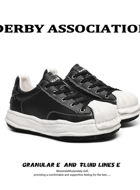 Derby Association贝壳头星星鞋隐形增高7CM休闲鞋板鞋情侣增高鞋