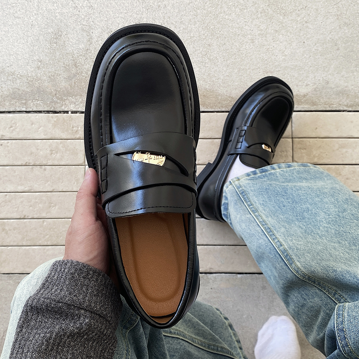 金币乐福鞋高级感男鞋