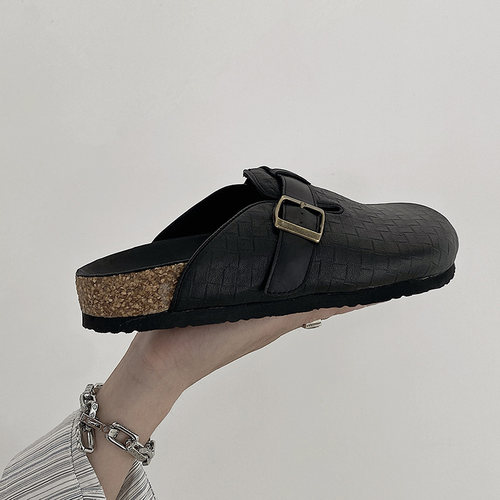 Derby Association自制方格勃肯软木拖鞋2026夏季新款通勤休闲鞋