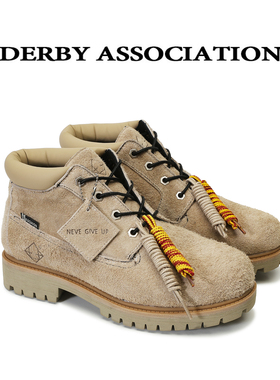 Derby Association 25ss头层牛反绒手工缝制马丁靴秋冬户外工装靴