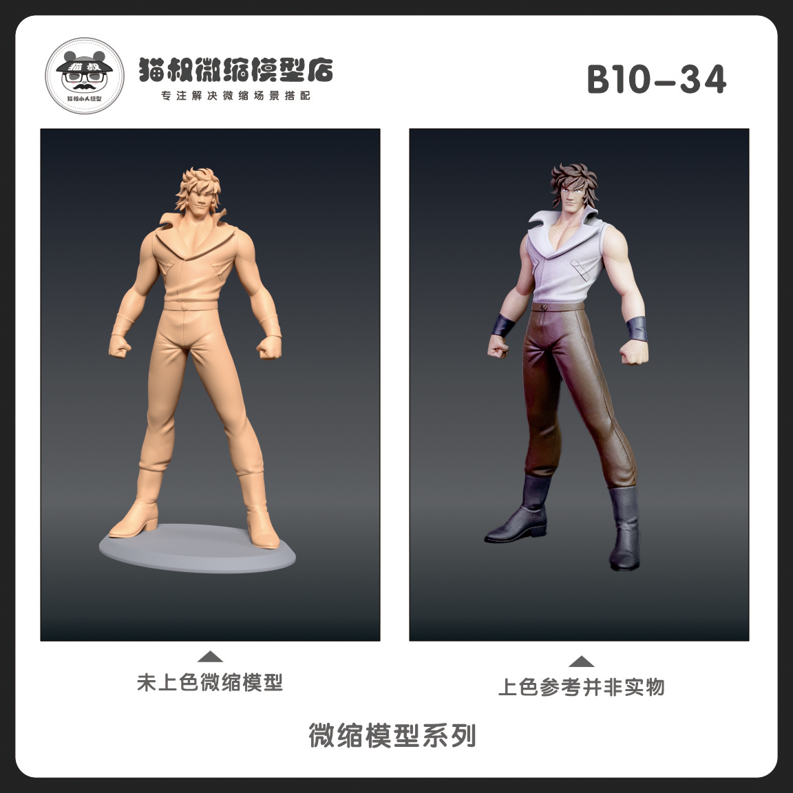 1/64比例人偶蛮常规手办微缩白模