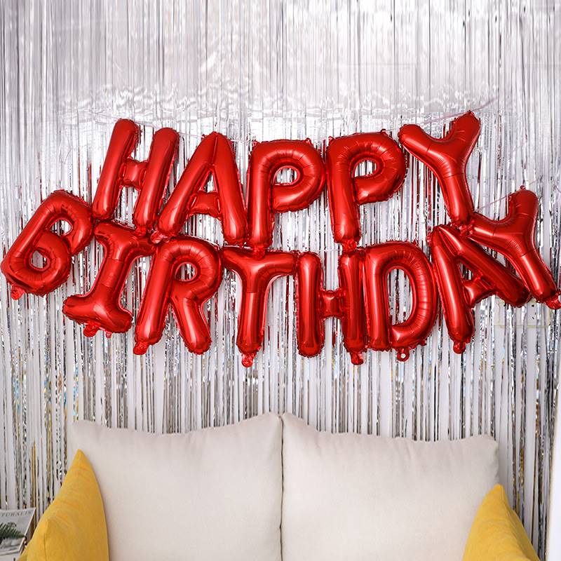 16寸英文生日快乐字母铝箔气球HAPPYBIRTHDAY多款生日字母套装
