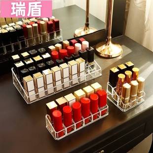 网红款口红收纳盒竖带盖放装化妆台品的口号盒子口红格ins风架子