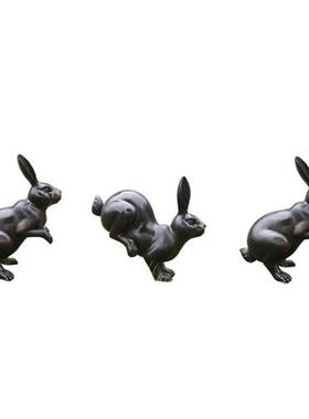 仿铜兔子雕塑户外园林景观庭院售楼部草坪仿真动物玻璃钢装饰摆件