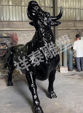定制大型铜牛景观雕塑开荒牛耕牛广场铸铜动物黄铜牛雕塑