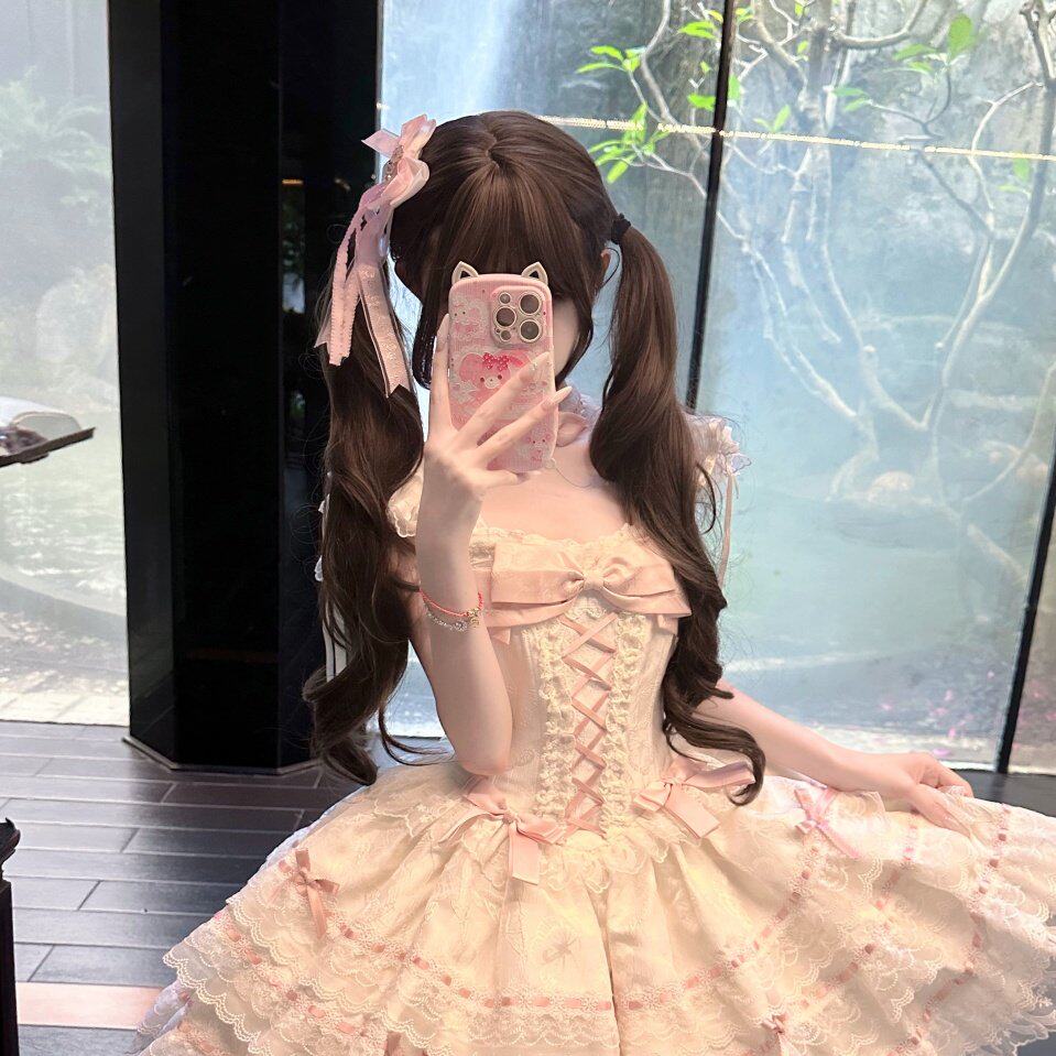 糯叽小咪假发女长卷发全头套式冷棕80cm少萝Lolita可爱甜美jk学生