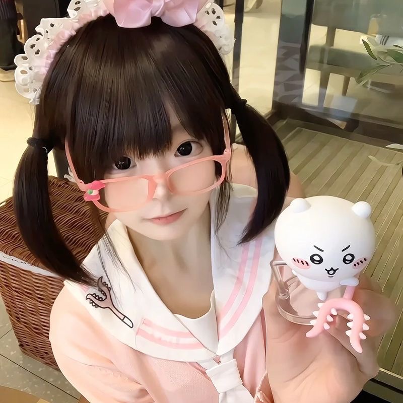 糯叽小咪假发女短发减龄空气刘海波波头可爱网红同款校园jk全头套