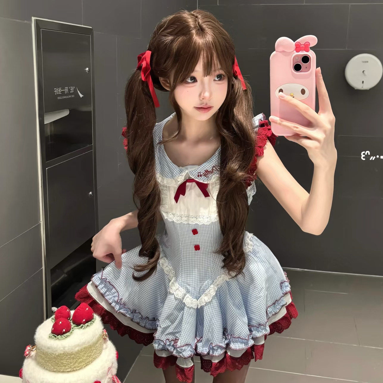 糯叽小咪假发【扎好双马尾发】女82cm长卷发少萝Lolita全头套