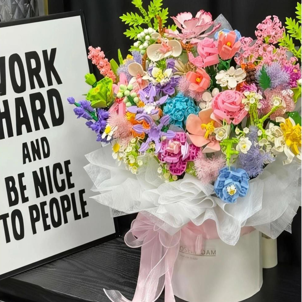 积木花单支2025新款积木花束永生花朵手工单支益智拼装拼图6到12