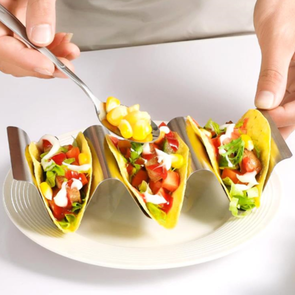 不锈钢卷饼架西餐厅放taco饼架墨西哥塔可模具薄饼卷饼寿司不锈钢