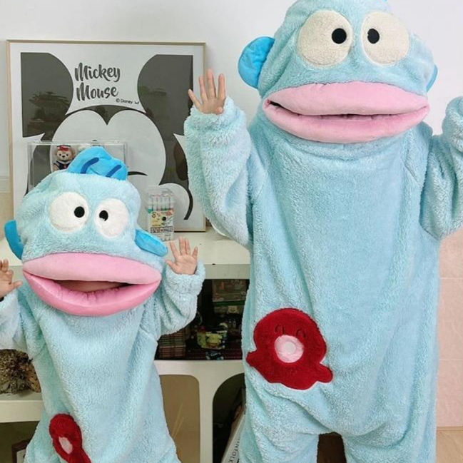 大头丑鱼睡衣丑鱼爆款中大童连体睡衣男超萌卡通儿童冬季法兰绒睡