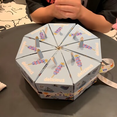 蛋糕洞洞乐盲盒自制惊喜盒子手工diy礼物盒戳戳乐空盒七夕送女友