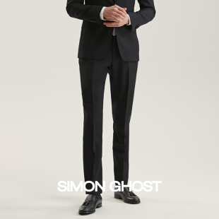 男士 商务正装 裤 GHOST 子直筒西装 羊毛西裤 休闲黑色裤 SIMON 修身