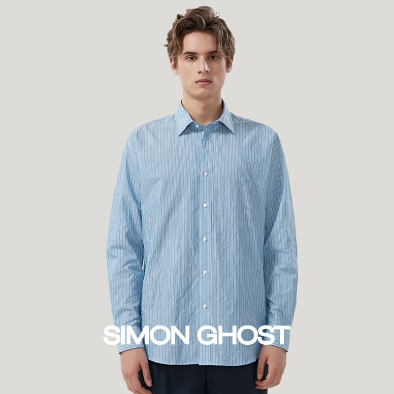 蓝色条纹衬衣SIMONGHOST