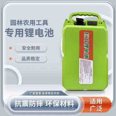 割草机锂电池48V剪枝采茶机绿篱抽水泵24V园林工具通用背负式电瓶