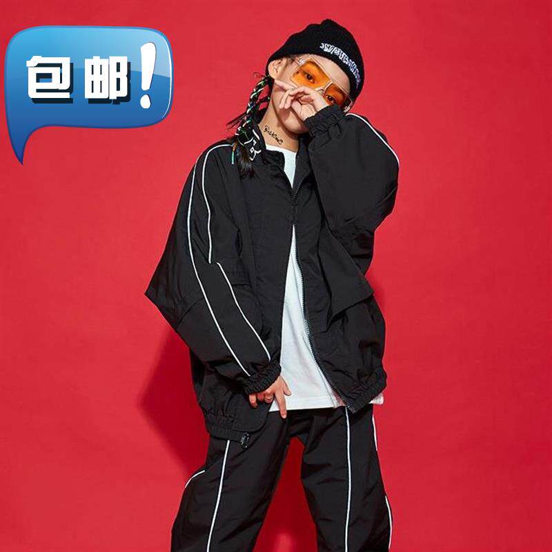 2021儿童街舞服装男童嘻哈套装少儿hiphop演出衣服帅气女童街舞潮