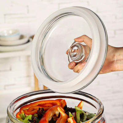 A947泡菜坛子玻璃瓶腌制家用器皿密封罐带盖广口瓶子腌菜装酸菜咸