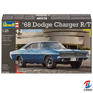 天易模型 利华拼装车模 07188 1968 道奇 Dodge Charger R/T 1/25