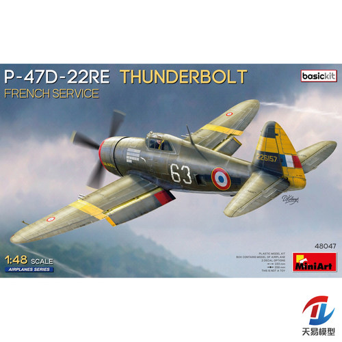 天易模型 MINIART 48047 1/48 美 P-47D-22RE 雷电 法 基础版套件