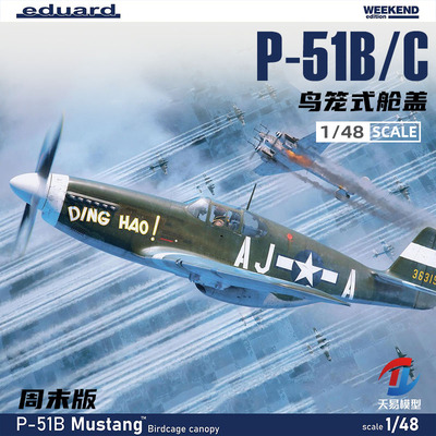 天易模型  牛魔王拼装飞机 84209 1/48 P-51B/C 野马 鸟笼式舱盖