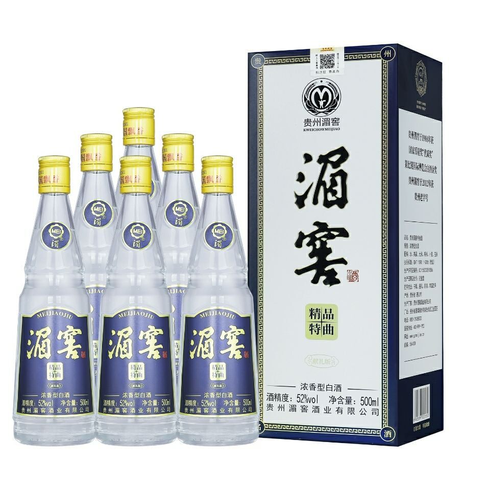 【黔派浓香】贵州湄窖精品特曲52度500ml浓香型白酒纯粮酒优级酒