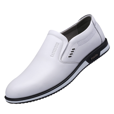 老人头休闲皮鞋小白鞋软皮软底