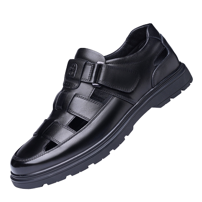 老人头商务休闲透气凉皮鞋