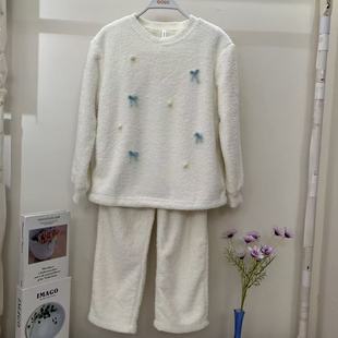 套头可外穿睡衣套装 香蜜闺秀女士家居服厚款 开扣 套装 暖暖绒长袖