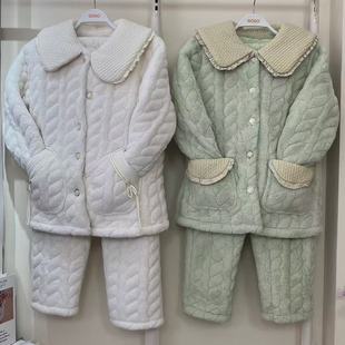 香蜜闺秀24403166女士三层夹棉加厚睡衣防风保暖休闲可外穿家居服