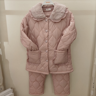 香蜜闺秀25403093女士冬季加厚三层夹棉睡衣加厚加绒保暖柔美套装