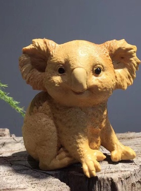 小叶黄杨木树袋熊（考拉） 家居摆饰摆件手把件 居家客厅装饰