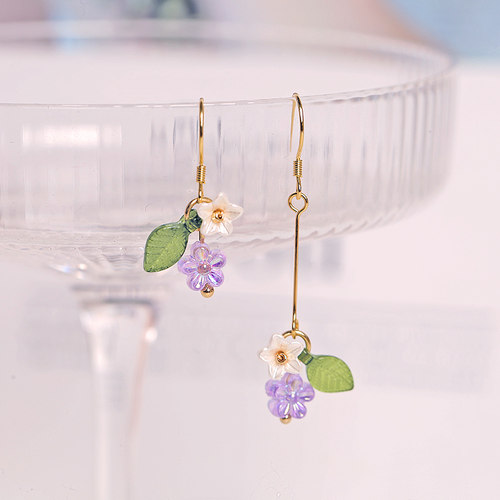 925银桔子可爱水果手作树莓耳环